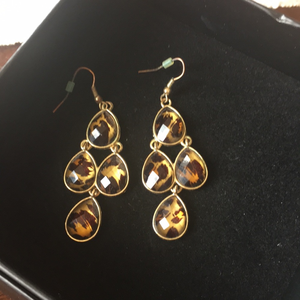 “Leopard print” chandelier earrings